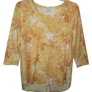 Rose and Olive med women's yellow and orange top. 7008